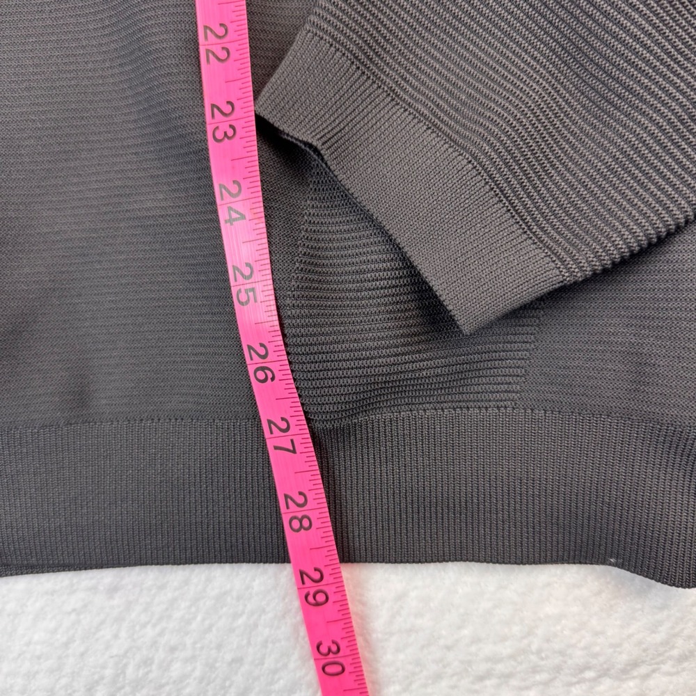 BOSS Hugo Boss Mens Quarter Zip Pullover Sweater Ribbed Texture Charcoal Gray L - Picture 6 of 9